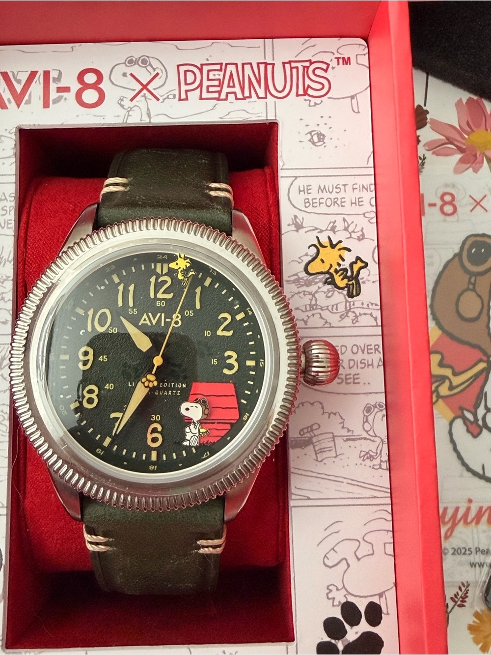 AVI-8 Flyboy Airmaster 40 Meca-Quartz Peanuts Snoopy Flying Ace Watch